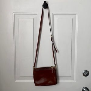 Fossil Suede + Leather Crossbody Bag